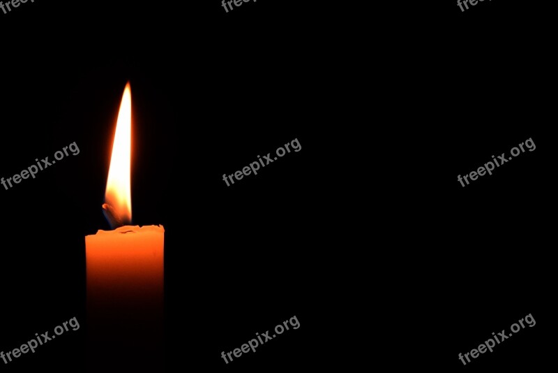 Candle Light Candlelight Flame Black Background