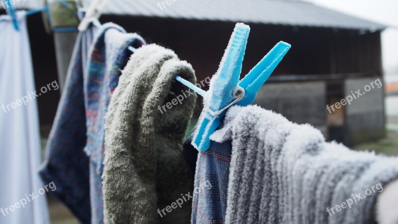 Frost Laundry Clothes Peg Winter Wash