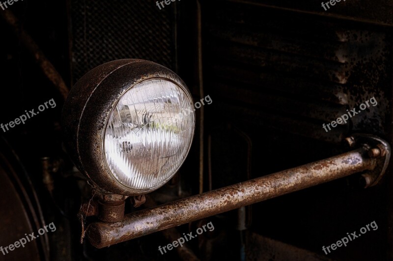 Spotlight Old Rust Nostalgia Motor Vehicle