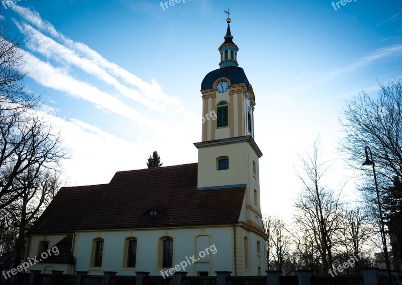 Church Schöneiche Castle Sky Clouds