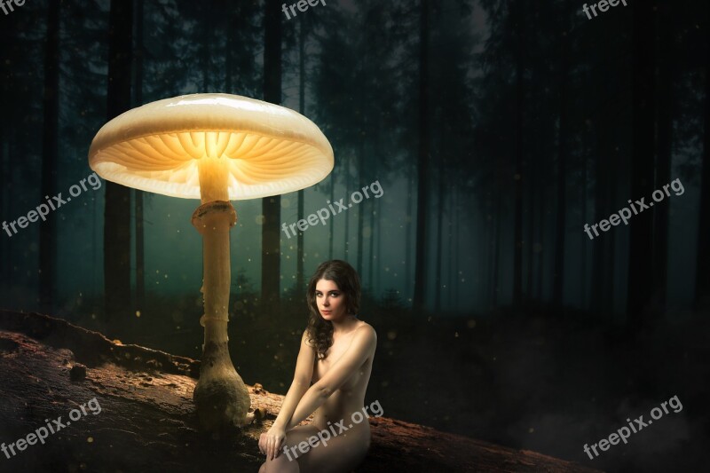 Forest Mushroom Girl Naked Sexy