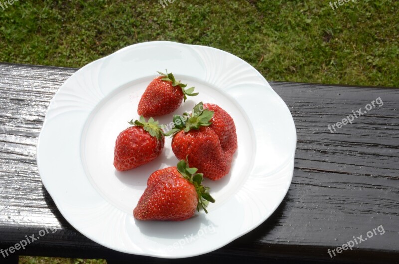 Strawberries Red Fitness Strawberry Plate Nutrition