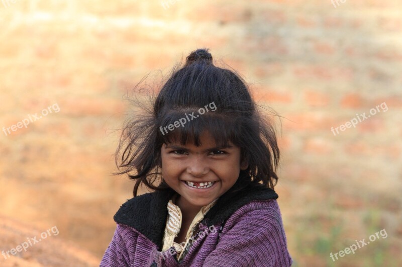 Poor Girl Happy Girl Poverty India