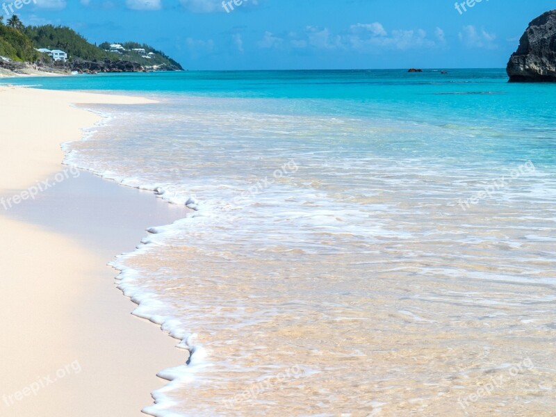 Beach Bermuda Pink Sand Sea Ocean