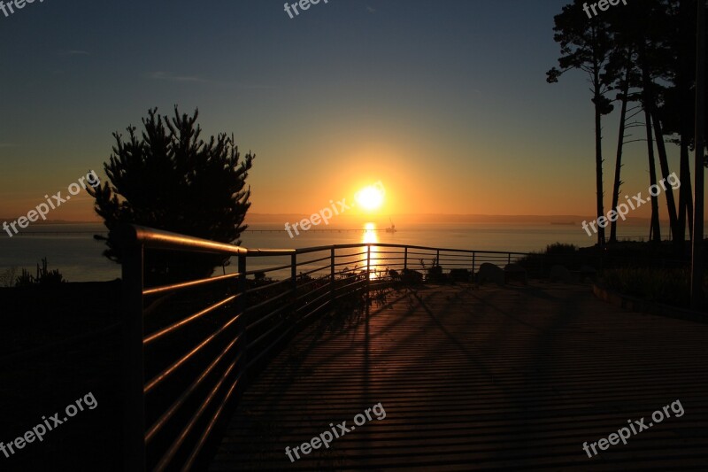 Sunset Beach Landscape Nature Beauty