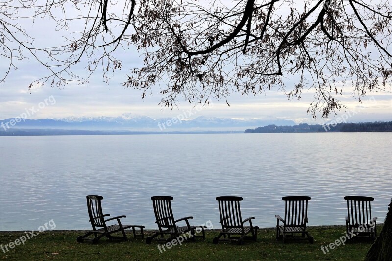 Starnberger See Landscape Tutzing Lake Bank