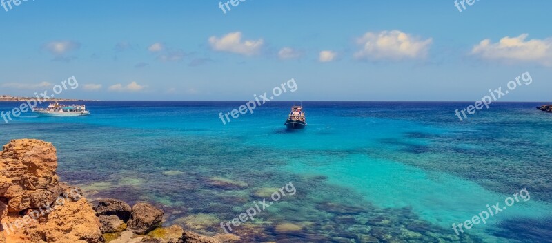 Scenery Boat Sea Water Clear