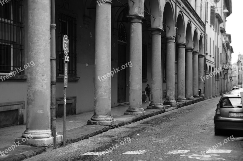 Bologna Black And White Rain Old Italy