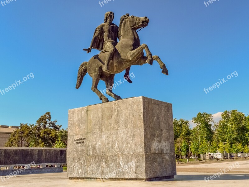 Greece Thessaloniki Alexander The Great Emperor Sculpture