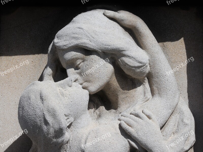 Monument White Stone Sculpture Mirogoj Cemetery Zagreb