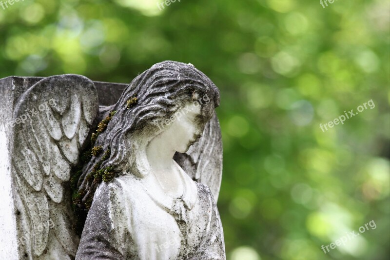 Angel Wings Old Sculpture Gravestone Mirogoj Cemetery