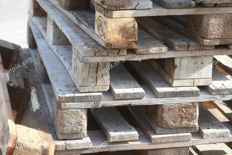 Pallets Wood Logistics Euro Pallets Stacked