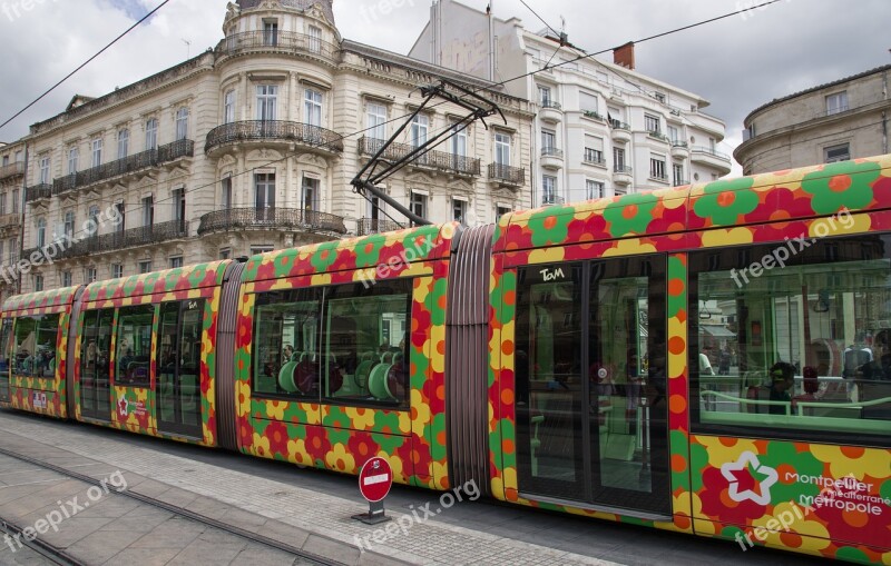 Montpellier Tram Wagon Rail Transport