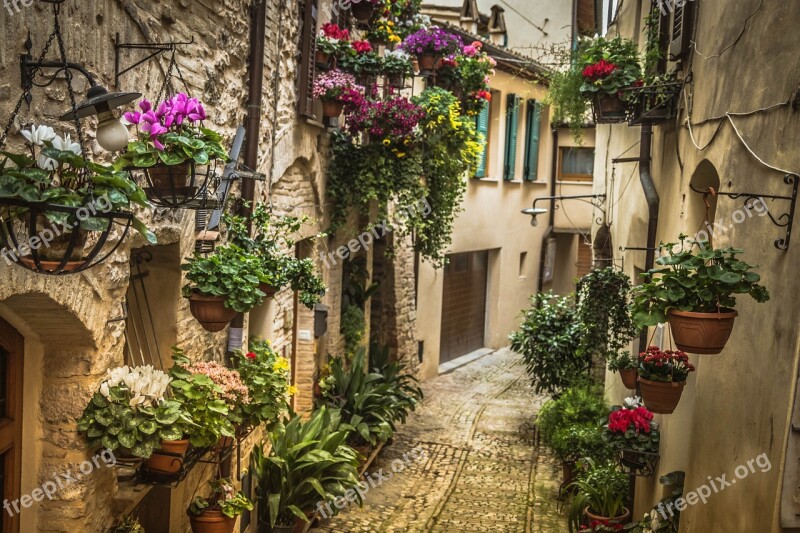 Umbria Italy Alley Architecture Construction