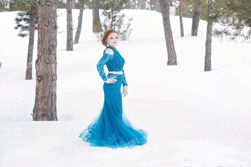 Formal Dress Snow Winter Gown