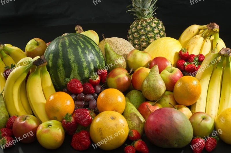 Fruits Apple Banana Sweet Peach