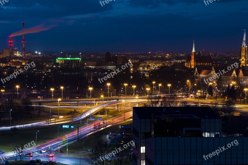 Poland Wroclaw Evening City Architecture