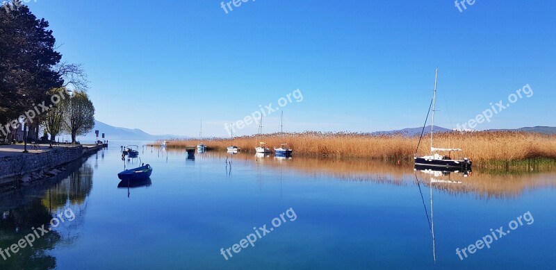 Ohrid Lake Lake North Macedonia Boath Macedonian