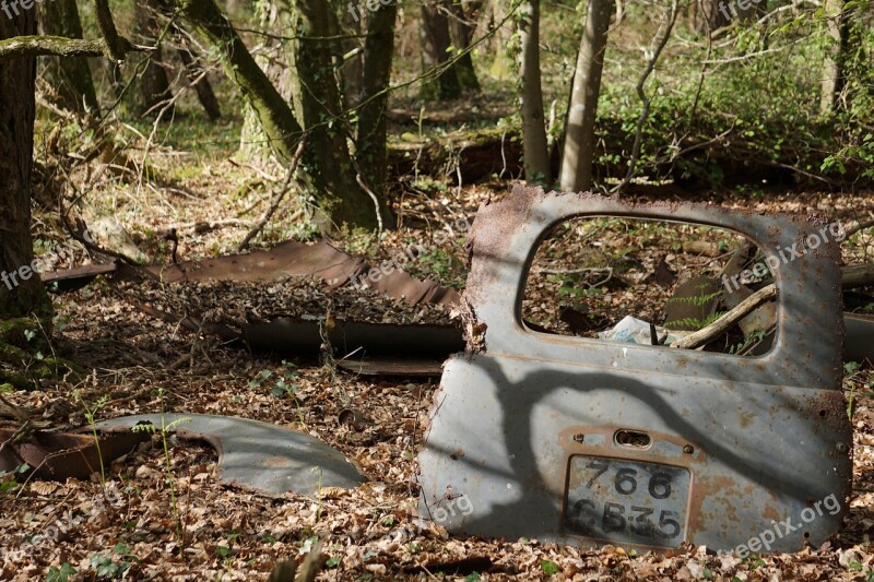 Car Carcass Abandonment Wreck Rugged