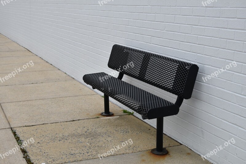 Bench Urban Park Concrete Brick