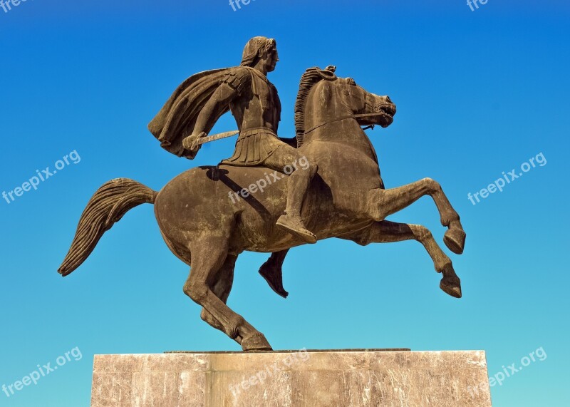 Greece Thessaloniki Alexander The Great Emperor Sculpture