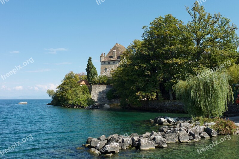 Lake Castle Architecture Water Landscape