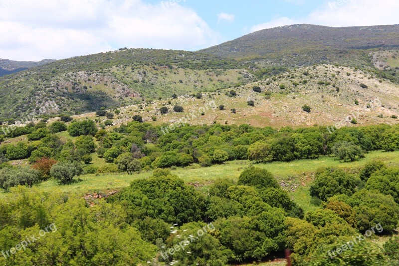 Hills Mountains Green Nature Trees