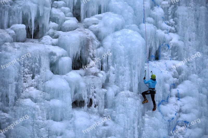 Ice Climbing Ice Winter Nature Landscape