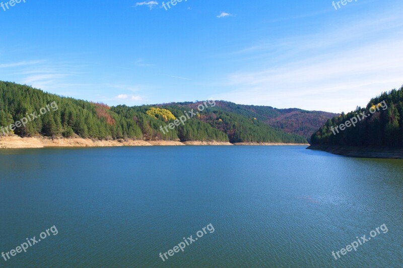 Lake Landscape Nature Mountains Clouds