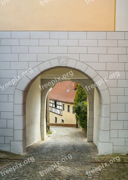 City Gate Passage Archway Medieval Historically