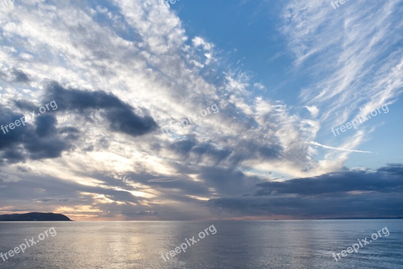 Sunset Dramatic Sky Sunset Reflection Clouds Dusk