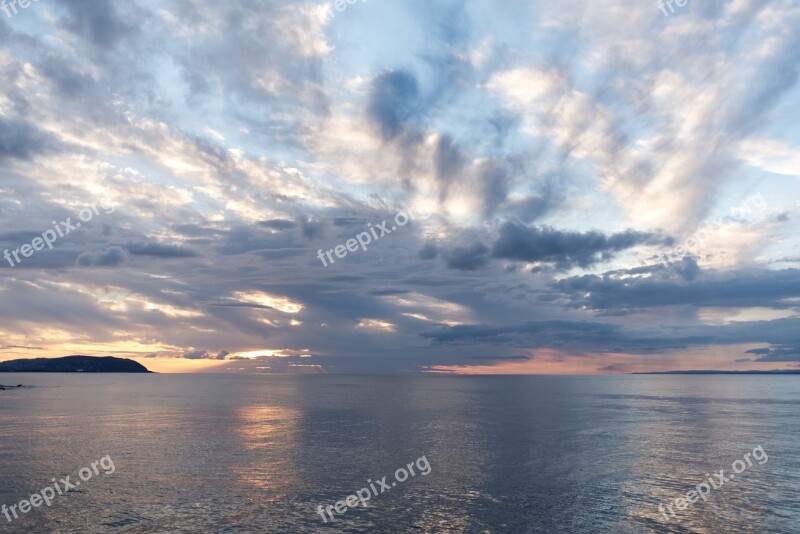 Sunset Dramatic Sky Sunset Reflection Clouds Dusk