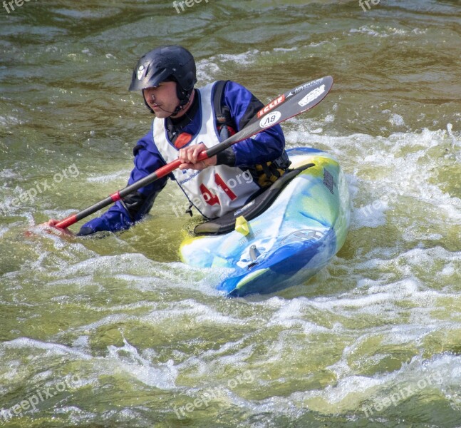 Kayak River Whitewater Rapids Race