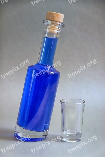 Drink Bottle Blue Askew Glass