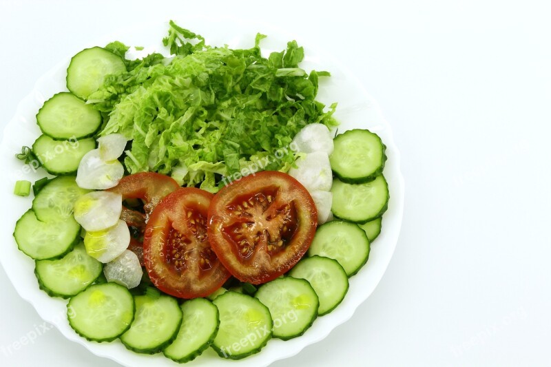 Background White Plate Cucumbers Sliced