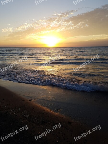 Sunset Sky Beach Landscape Sand