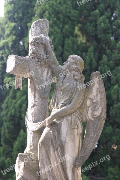 Angel With Cross Cemetery Carmen Valladolid Free Photos