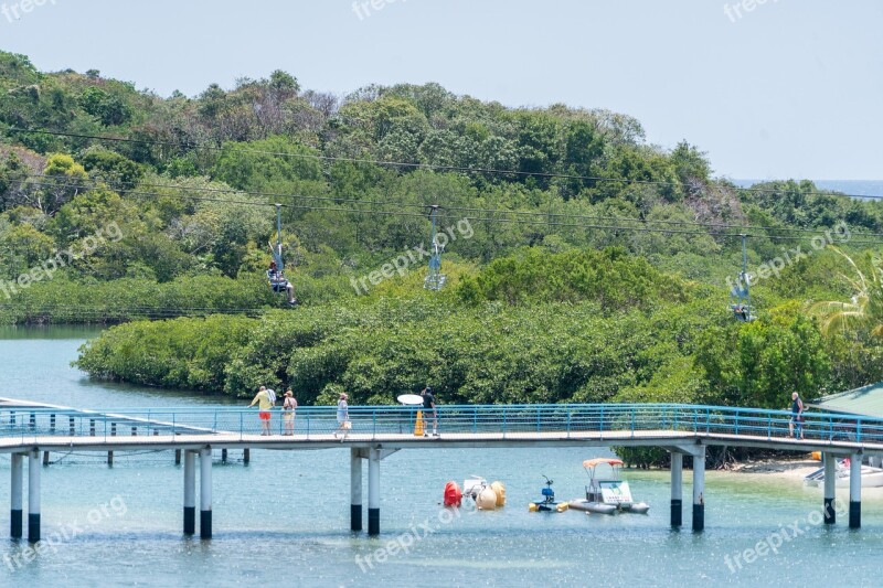 Bridge Chair Lift Beach Caribbean Vacation