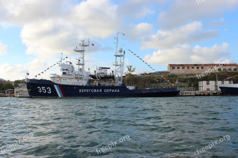 Sevastopol Crimea Russia Ship Clouds