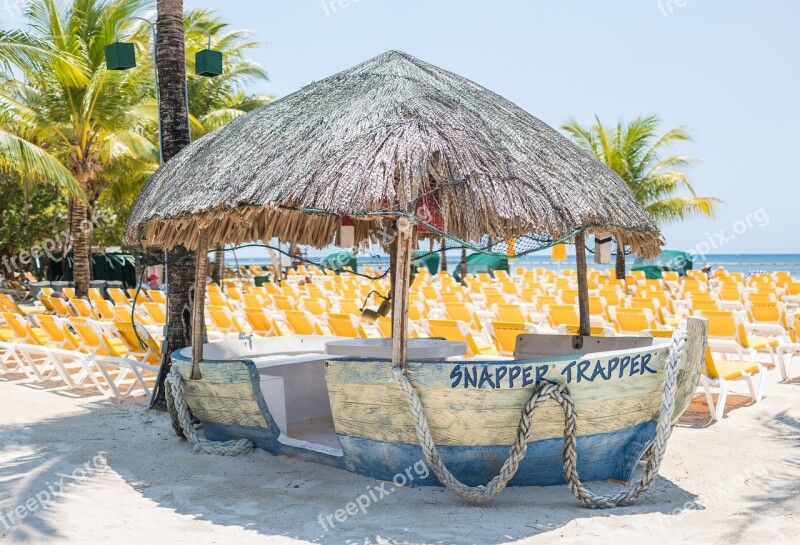 Boat Beach Decoration Mahogany Bay Roatan