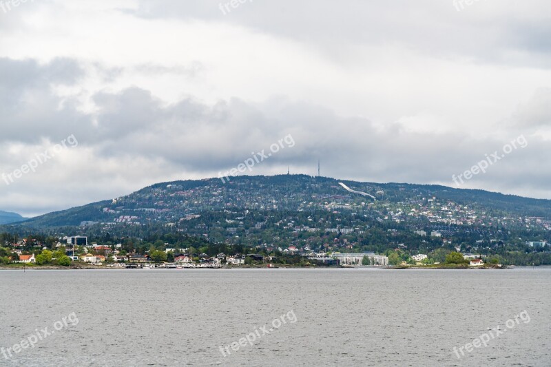 Mountain Landscape City Sea Oslo