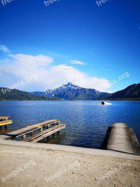 Lake Water Blue Sky Nature Summer