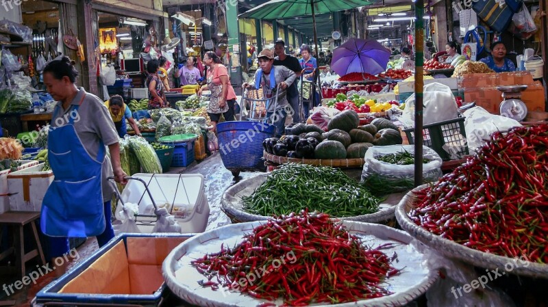 Market People Food Buy Stall