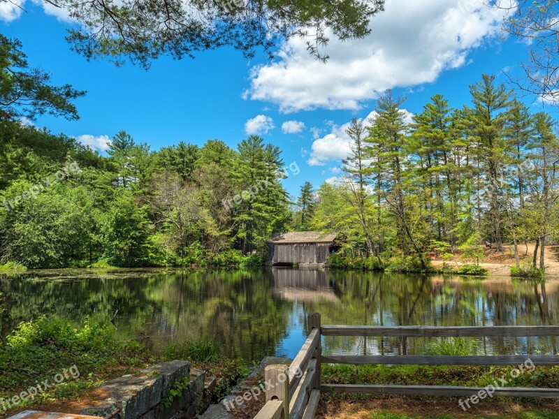 Lake Water Clouds New England Landscape