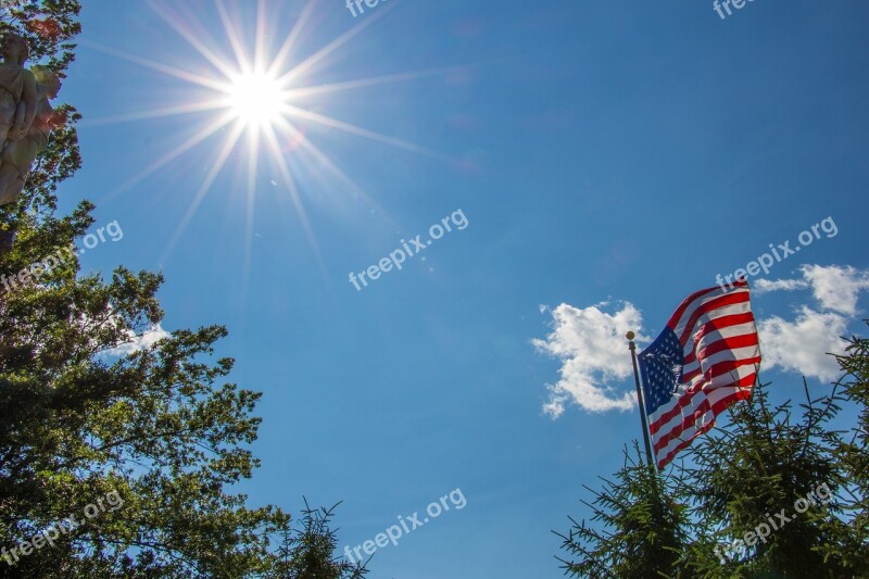 Flag Sun America Symbol Usa