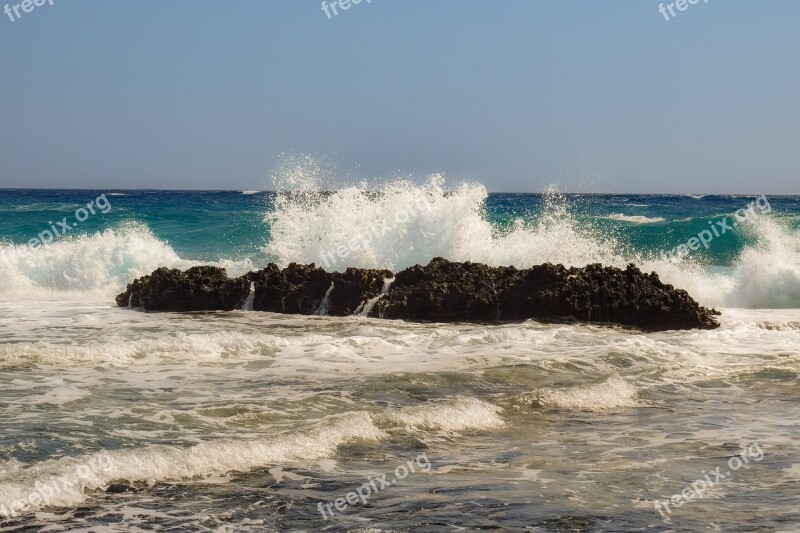 Wave Smashing Sea Nature Motion