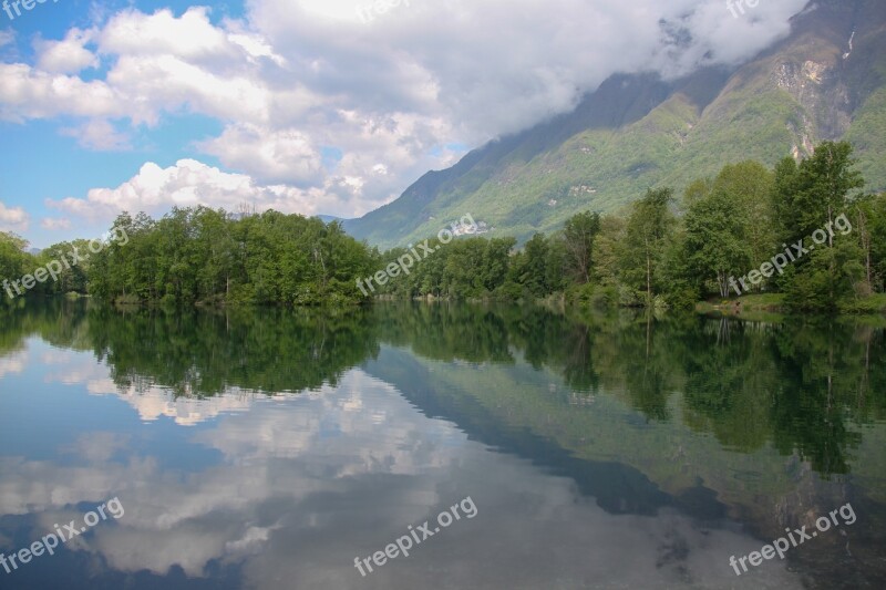 Lake Gresy Sur Isère Savoie Reflection Green