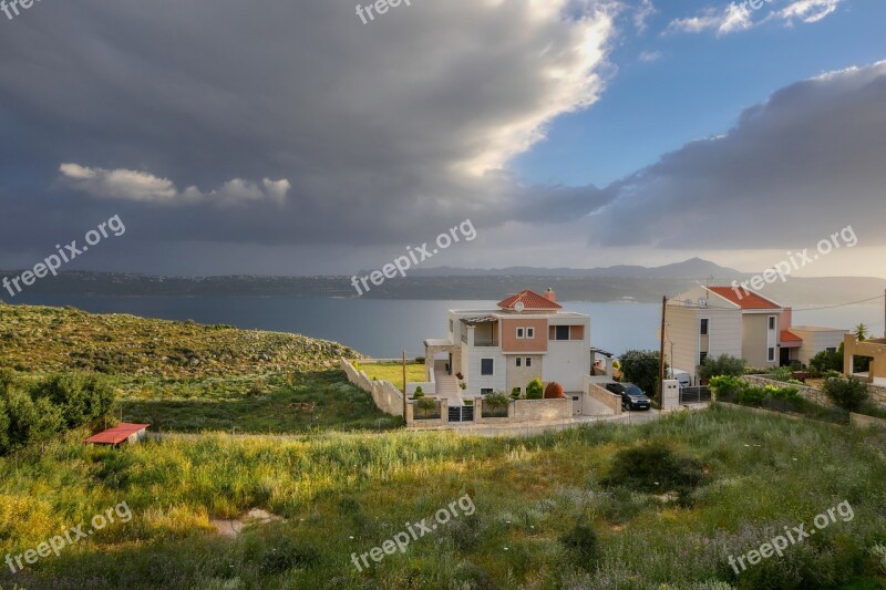 Crete Greece Cloud House Sea