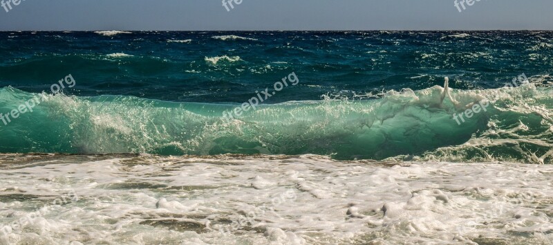 Wave Transparent Turquoise Sea Water