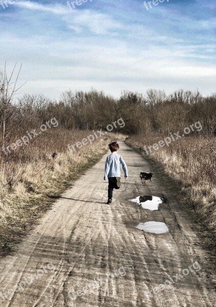 Boy Road Child Kid Alone